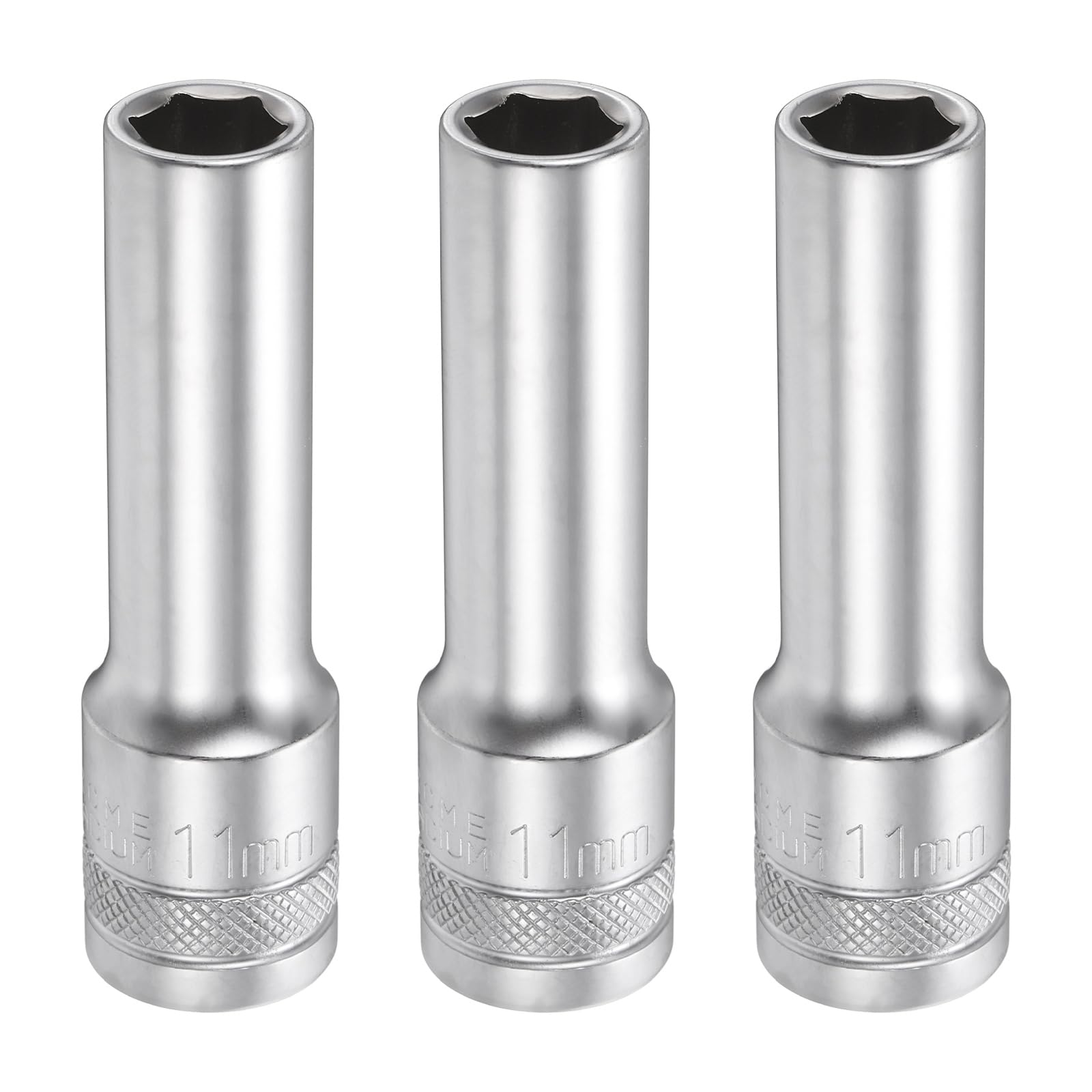 sourcing map 6 Points Deep Socket 1/2" Drive 11mm Deep,78mm/3.1" Long,3pcs