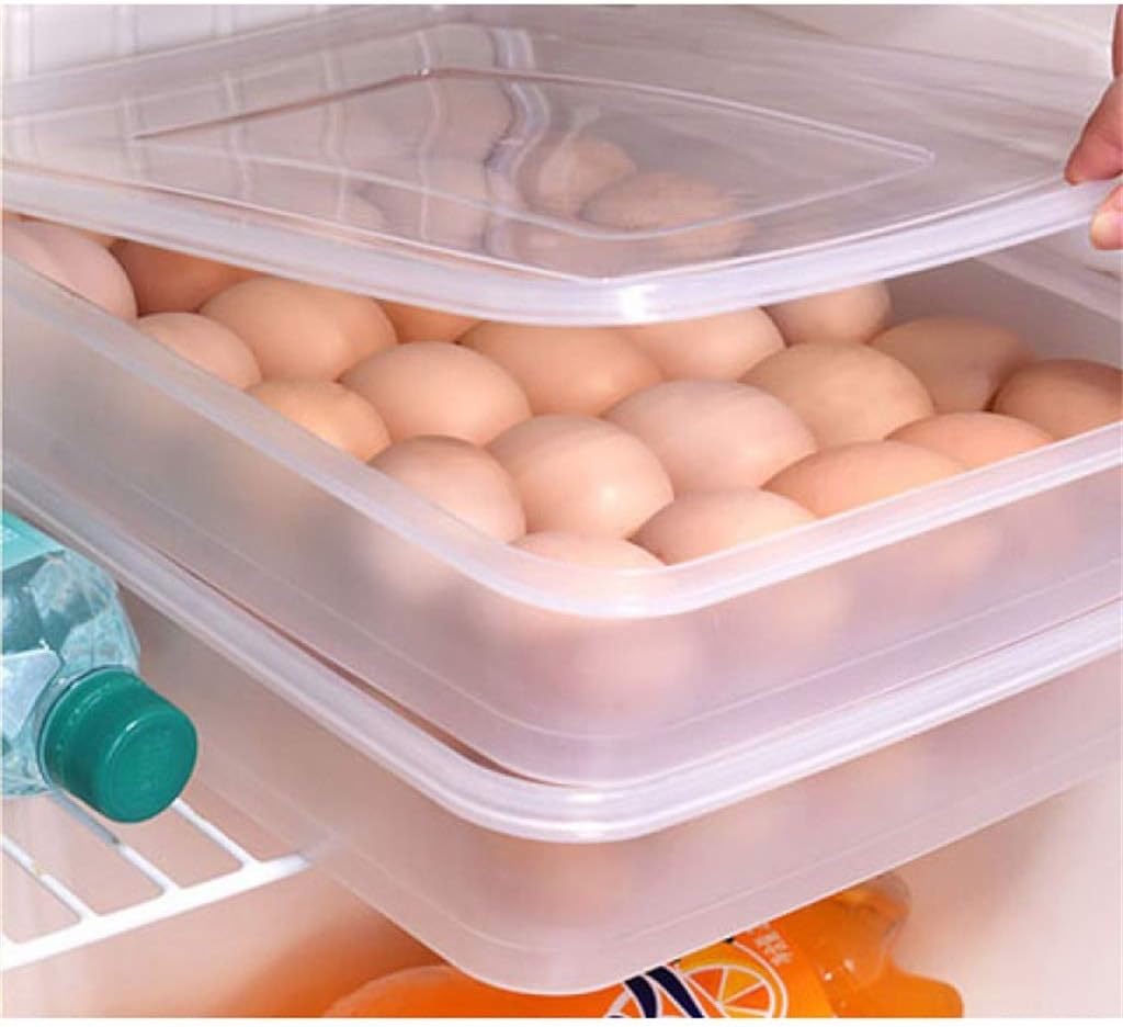 Egg Tray, Container Refrigerator Cover Storage Box for Duck Hen Poultry Egg Holder Box (Color : 2 Pieces) (2 Pieces)