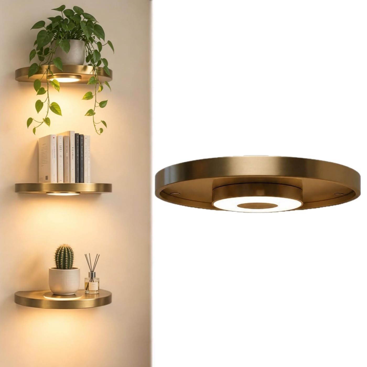 Estante de pared LED que elimina cables visibles y resuelve la falta de espacio en salones