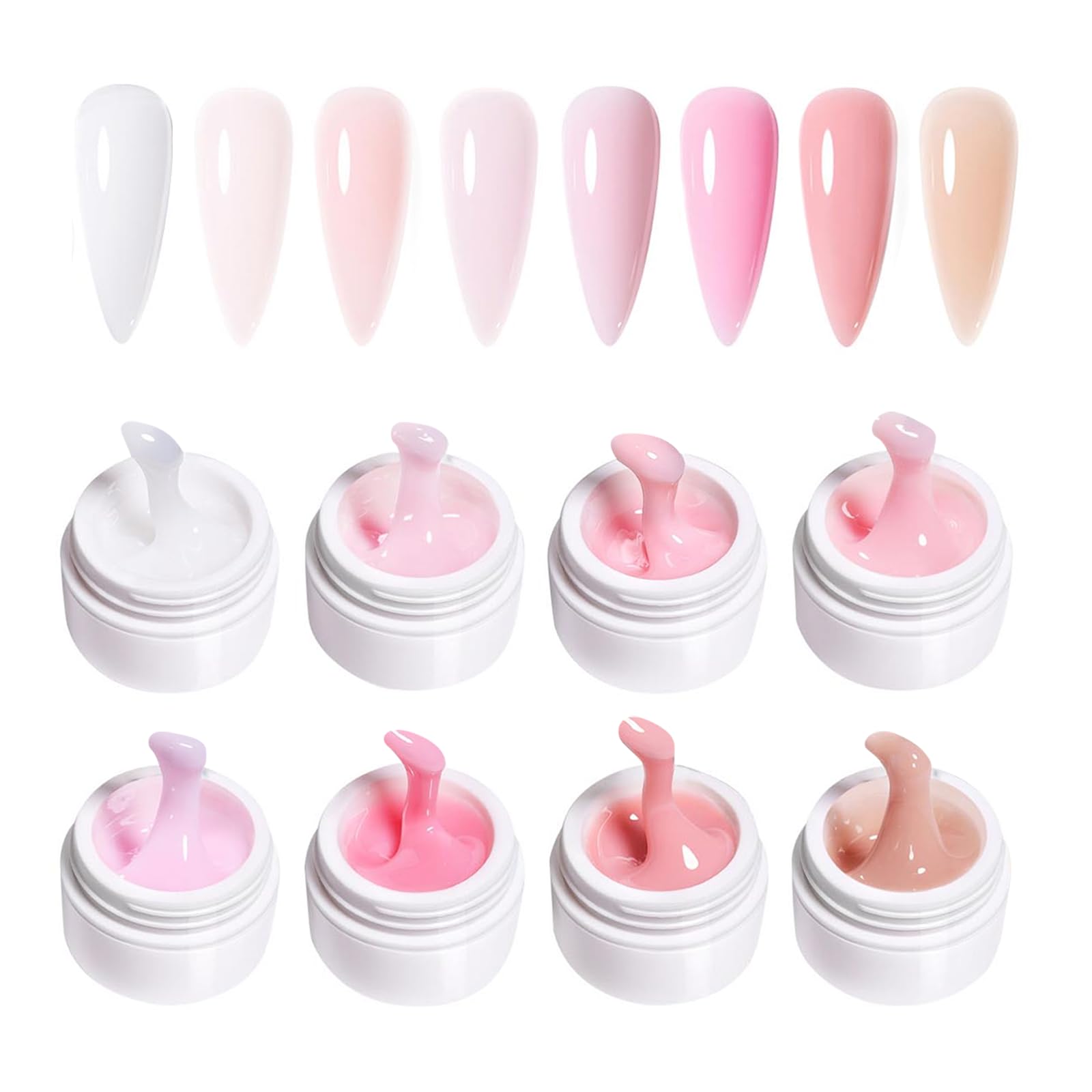 GZSYY Aufbaugel für Gelnägel Builder Gel 8PCS Naturnagelverstärkung Nails-Design
