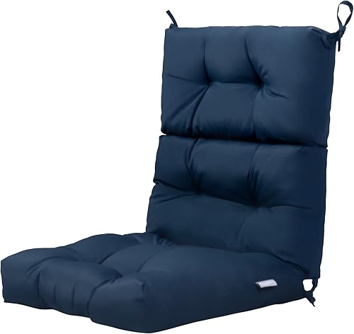 Miniatura 6 de Tangkula Cojín para silla de respaldo alto de patio, cojines de asiento copetudos con lazos de cuerda antideslizantes, cojines de repuesto para uso
