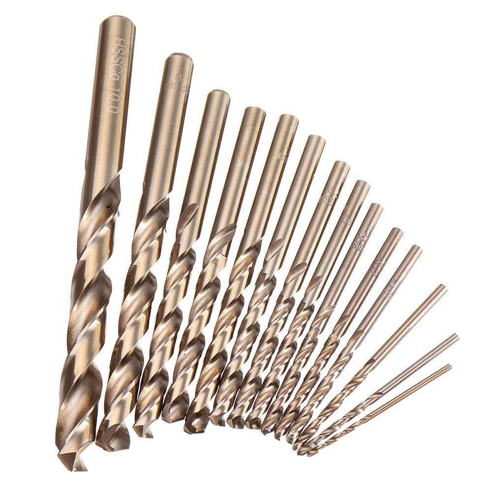 99pcs / box HSS-CO M35 Set di trapano Cobalto 1 5-10mm lunghezza Twist Drill con custodia in metallo per la perforazione in metallo legno