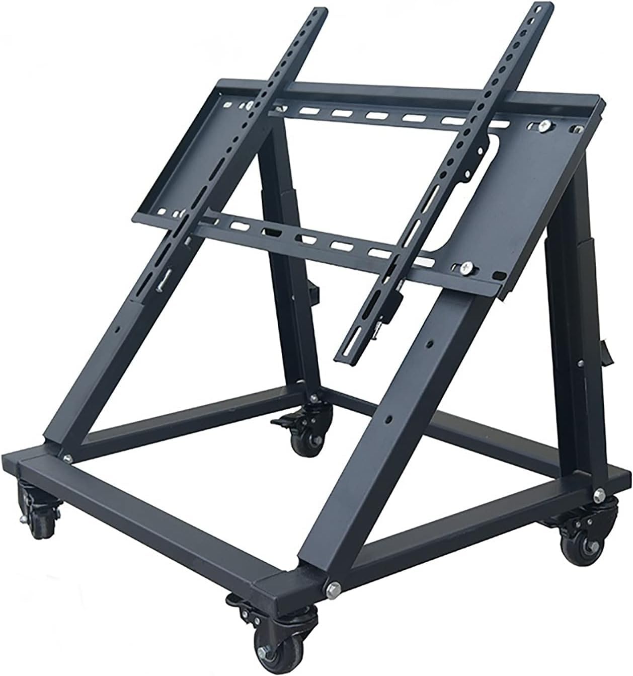 SGKOMN Monitor Arms TV Stand Mobile TV cart with Wheels TV Stand 32 to 70 inch Flat Screen Rolling TV cart with Locking Wheels and tilt, Onecolor