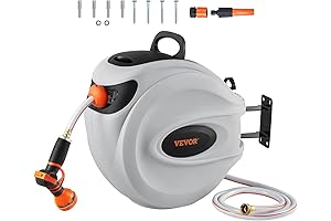 Retractable Hose Reel with 9-Pattern Spray Nozzle