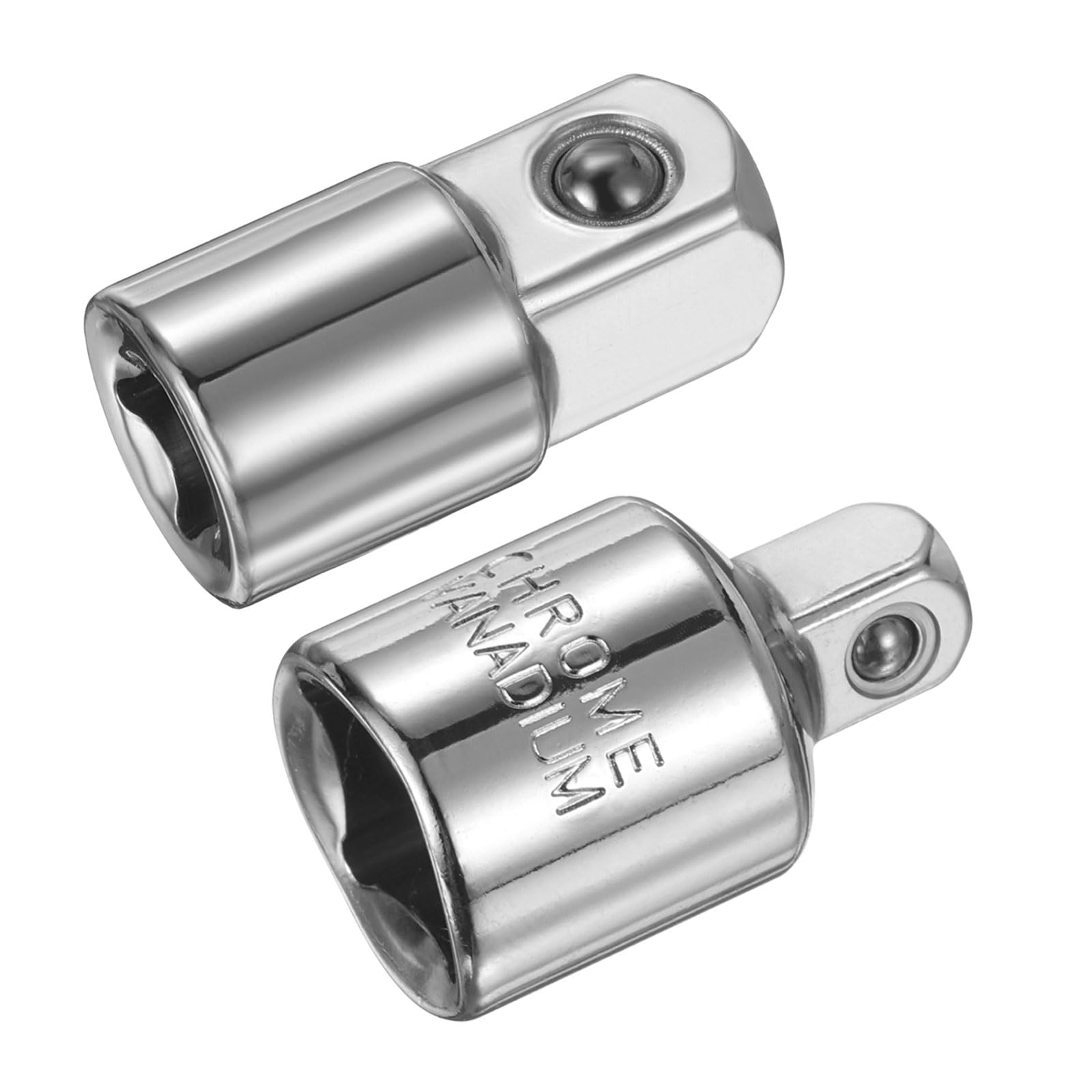 sourcing map 2pcs Impact Socket Adapter Set 3/8" to 1/4" 1/4" to 3/8" Square Drive Increaser Standard SAE Converter Impact Driver Ratchet Wrench Breaker Bar Conversion, Silver — image 1