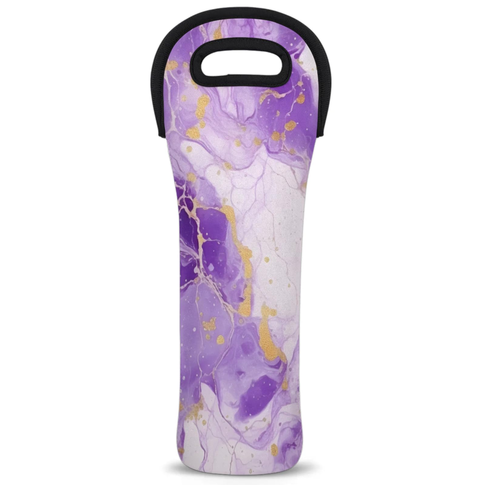 Neoprene Wine Tote Carrier Bag for Wine,Water, Champagne, Beer, Baby Bottles 15.6 x 5.1 Inches, Protective Wine Bag,Purple