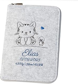 Funda para folleto en U Personalizada de ohee Manufactory Hecha de Fieltro (Color y Bordado seleccionables) Funda para folleto de Examen Infantil y Organizador de Certificado de vacunación Regalo par