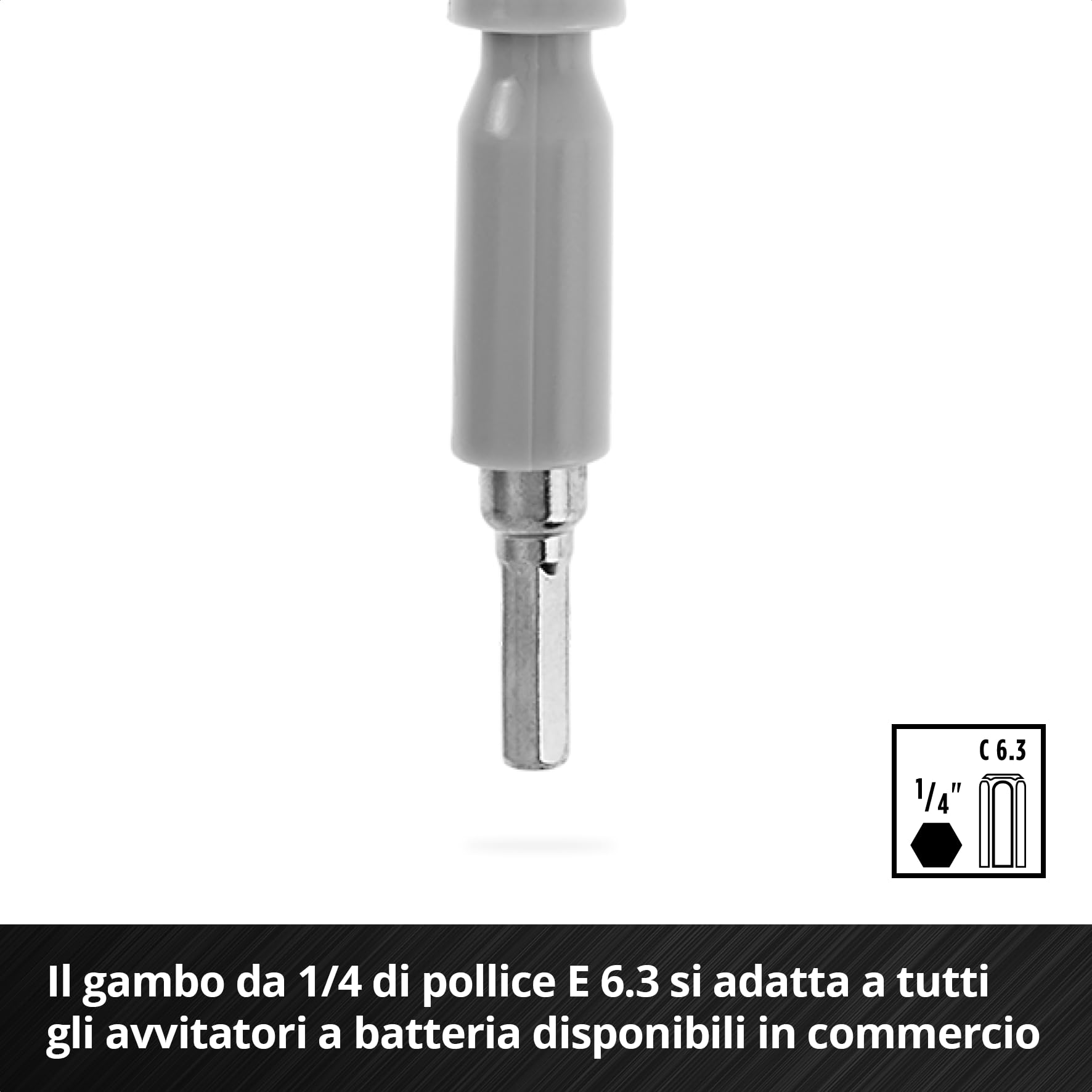 Originale Einhell Set inserti con albero flessibile 11 pz (300 mm, magnete, cromo vanadio, 50 mm, codolo E 6.3, spazi stretti)