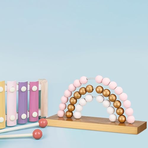 Miniatura 10 de Arrowbash Decoración de habitación de niñas con diseño de arco iris rosa, 8.66 x 5 pulgadas, color pastel, para habitación de niños, cuarto de