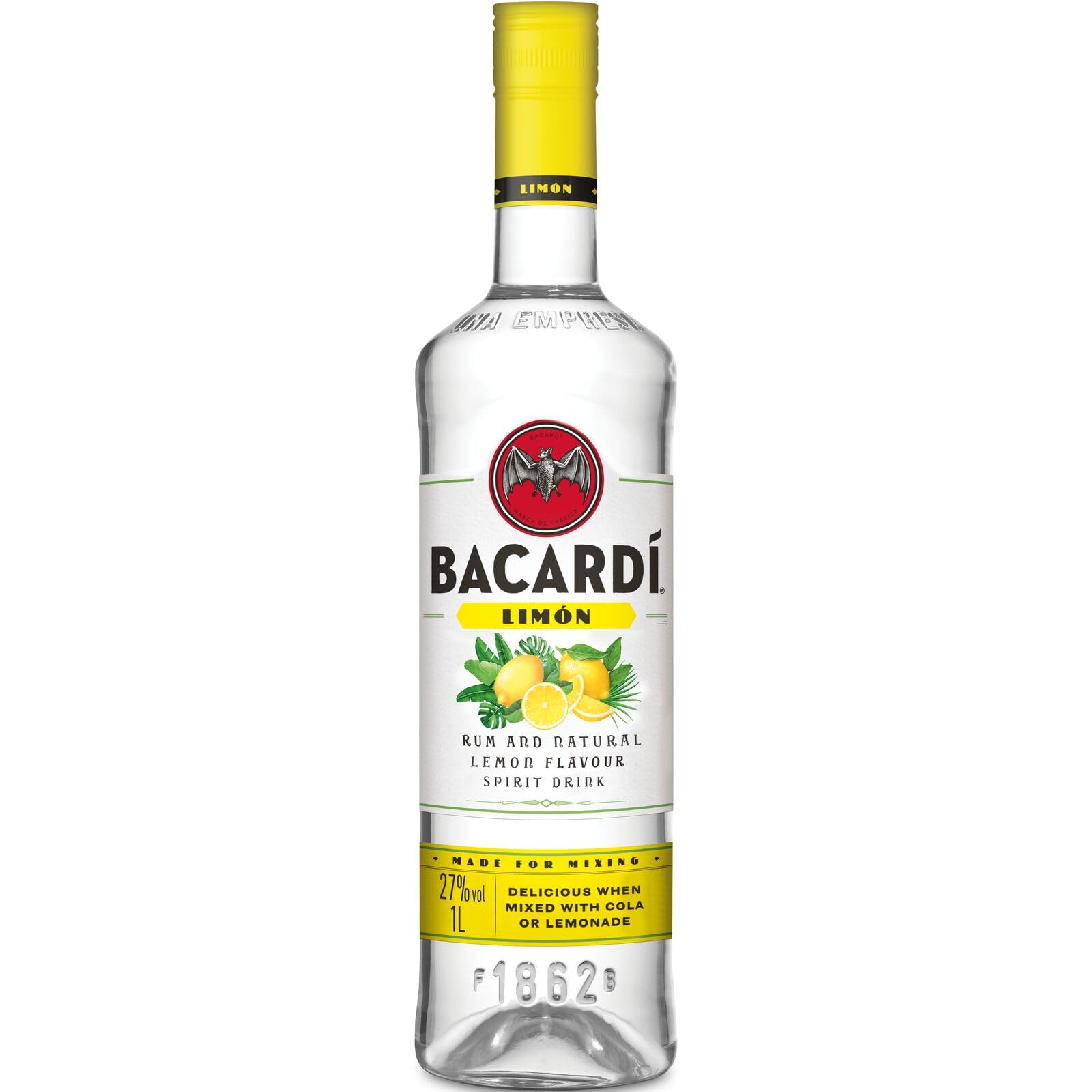 BACARDÍ Limón Ron Blanco Mezclado 27% 1 L