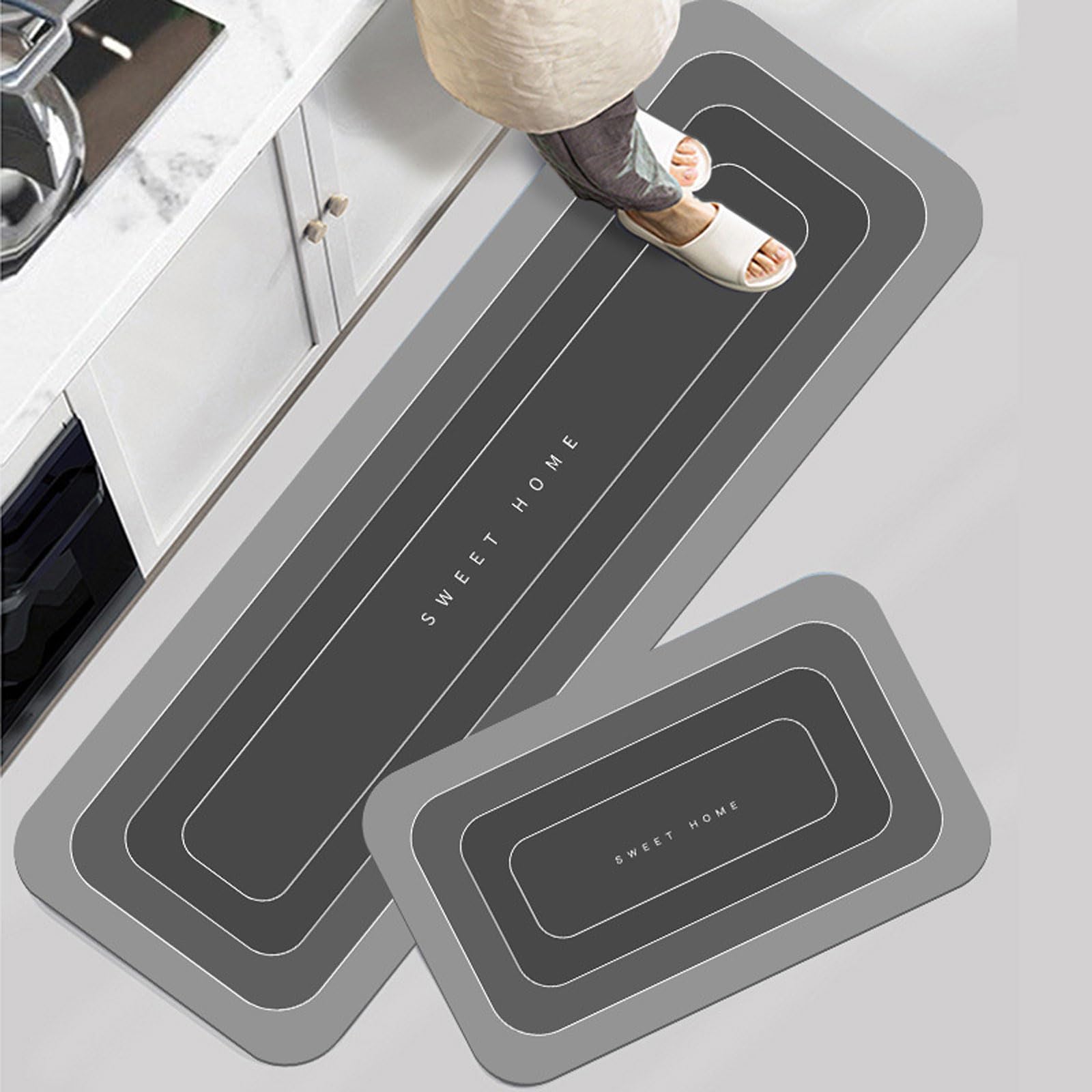 Enigmaire Standing Runner Rugs,Non Slip Waterproof Kitchen Floor Mats,Anti Fatigue Standing Area Rugs,Washable Kitchen Floor Rug,Stain Resistant,Comfort,Absorbent,Oil Resistant,For Office,Home,Indoor