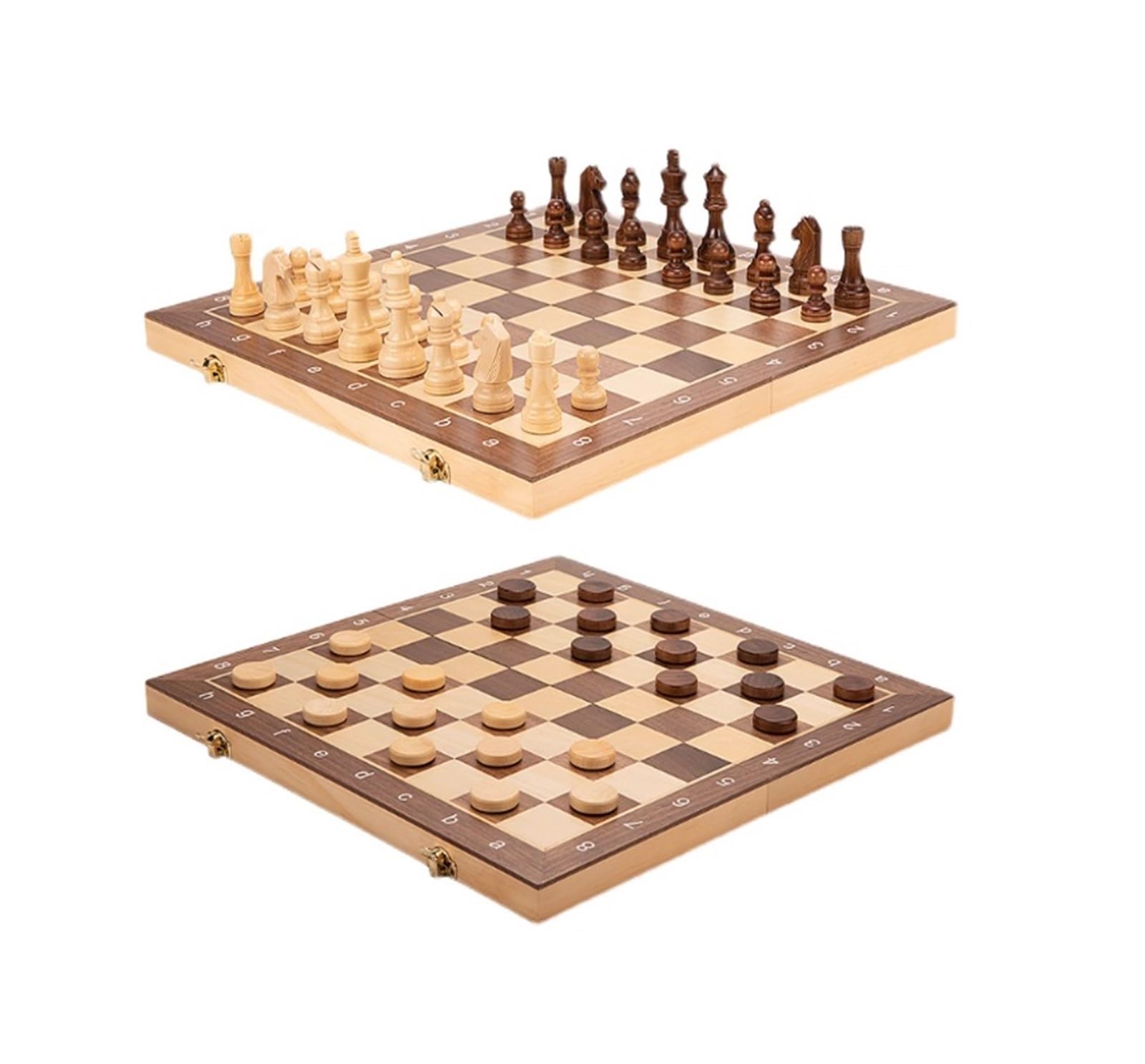 Jeux d'échecs magnétiques 2 en 1 Pliables Portables de Voyage échecs