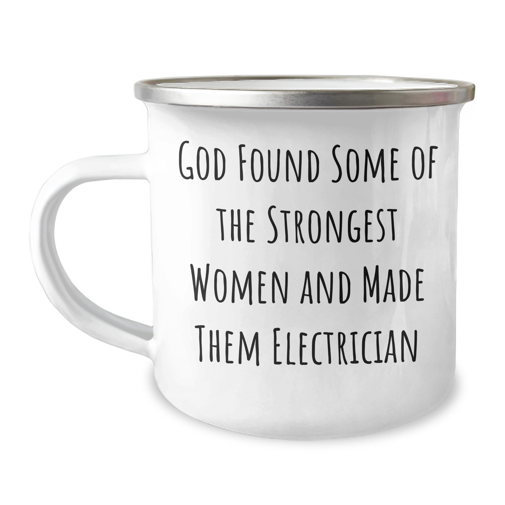 Electrician Humor Gifts for Men Funny Quote Enamel Camping Mug from Friends to Electrician, Unique Christmas Unique Gifts for Electricians, Electrician Appreciation Mug