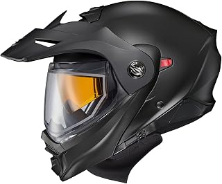 ScorpionEXO AT960 Cold Weather Adventure Snowmobile Modular Helmet Dual Pane Shield with Breath Box and Bluetooth Ready Speaker Pockets Solid (Matte Black - X-Large)