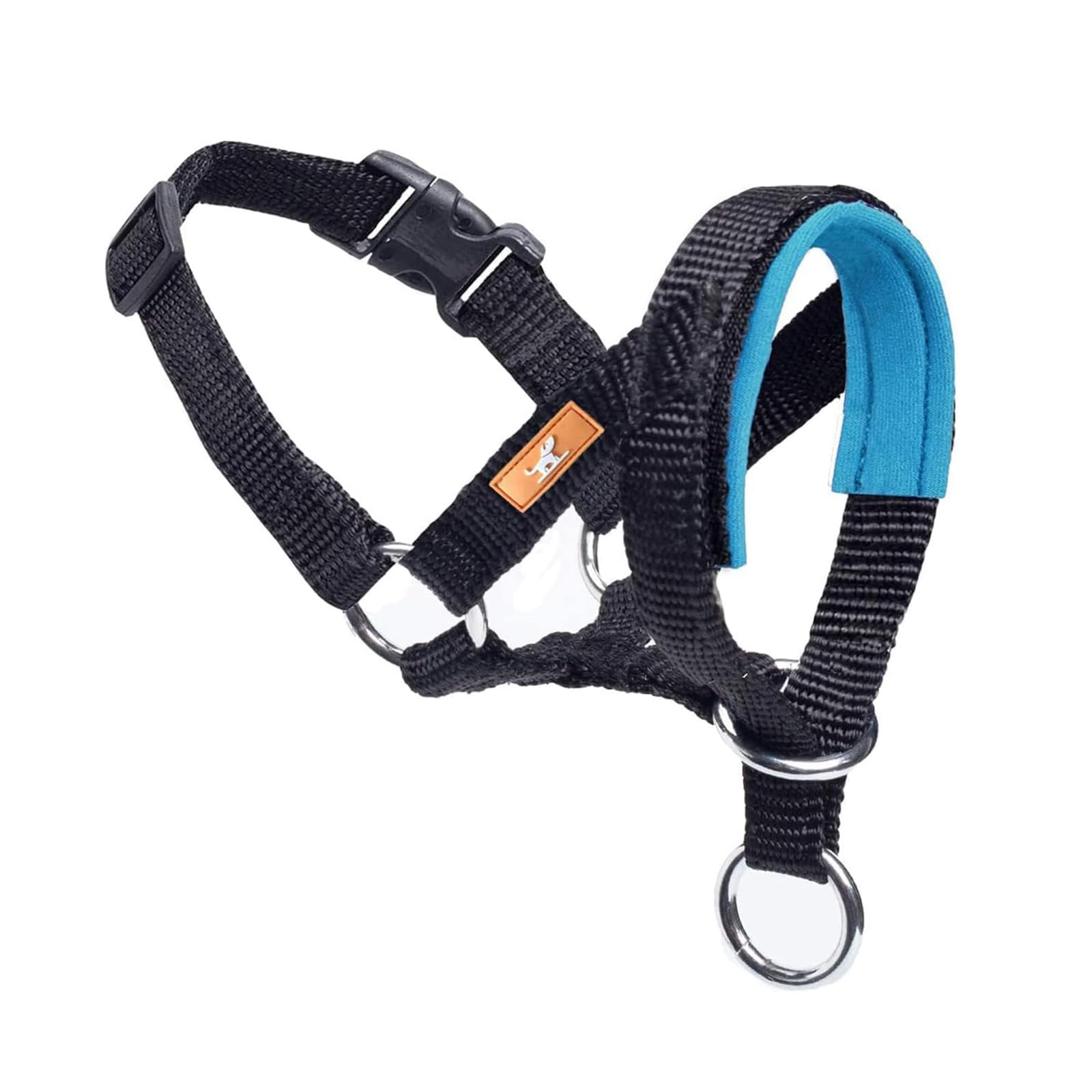 Dog Head Collar with Soft Fabric, Dog Head Harness to Stop Pulling with Adjustable Loop(M,Lake Blue)
