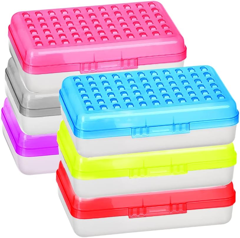 Plastic Pencil Box Large Capacity Pencil Boxes – 6 Pack Assorted colors, pencil box Plastic Pencil Case Office Supplies Storage Organizer Box - By Enday