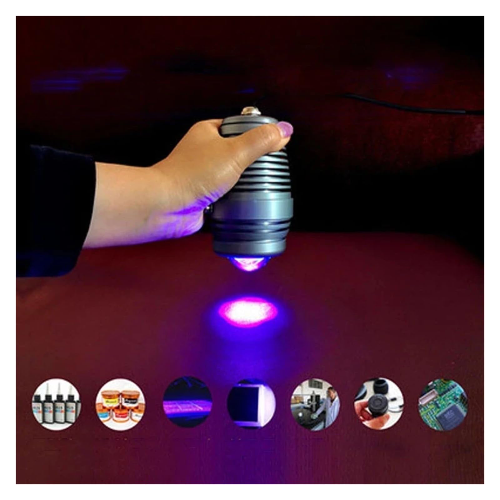 Lampada fotopolimerizzatrice a LED UV da 100 W, 405 nm, 365 nm, 395 nm, colla epossidica, olio verde, schermo in resina, saldatura for circuiti stampati. Polimerizzazione rapida per lavori fai da te(G