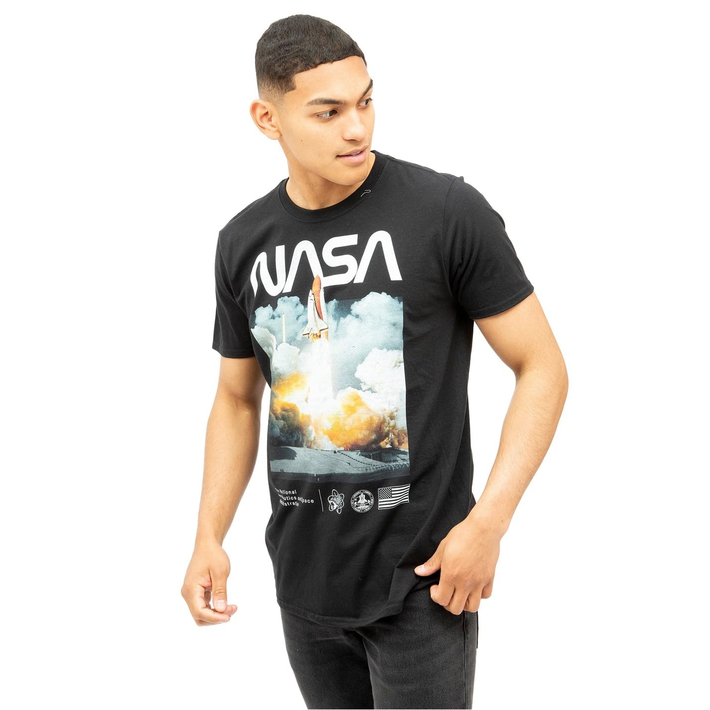 Nasa - Lift Off - Mens T-Shirt - Black - XLG