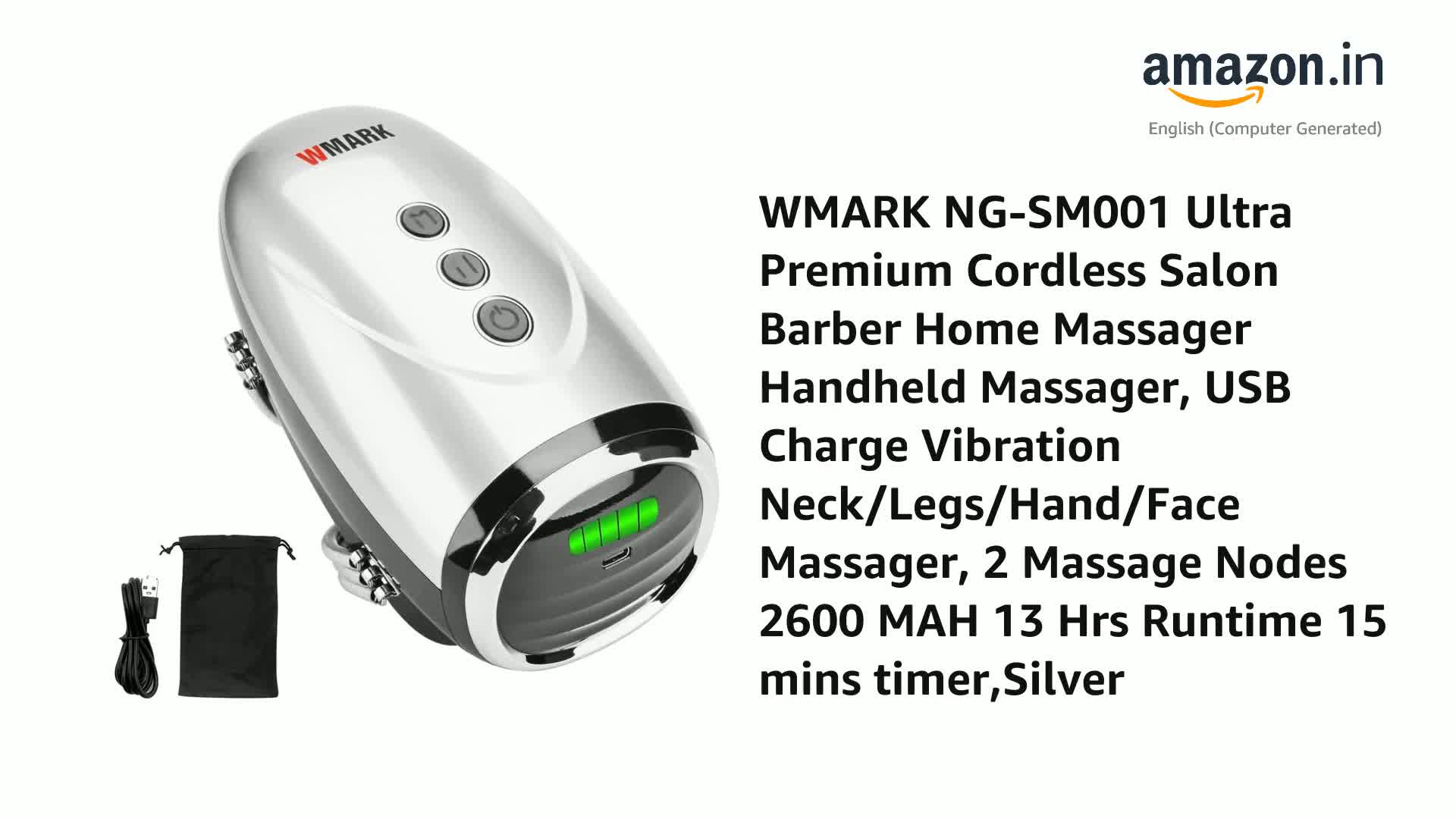 Barber Massager/Cordless Handheld Massager, Charge Neck/Legs/ Hand/Face Massager Adjustable Speed With Large LED Display