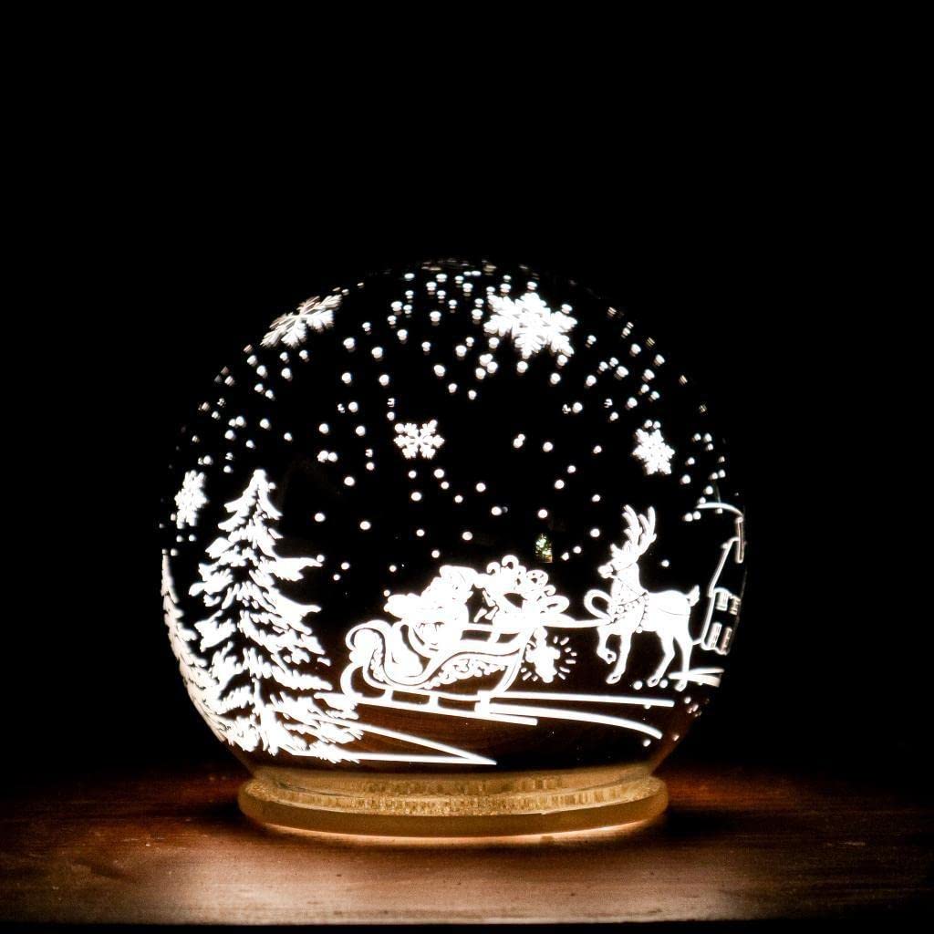 Christmas Decor Lovely Reindeer Sled Snow Globe – 4.7 x 5.1 Inches