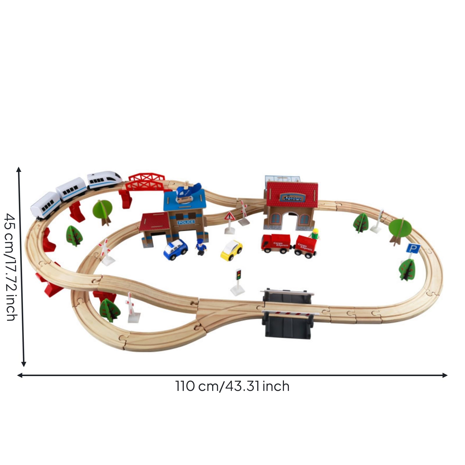 Juego Tren Múltiple Portátil, Vías Tren con Caja, Didáctico, para Aula, bitación