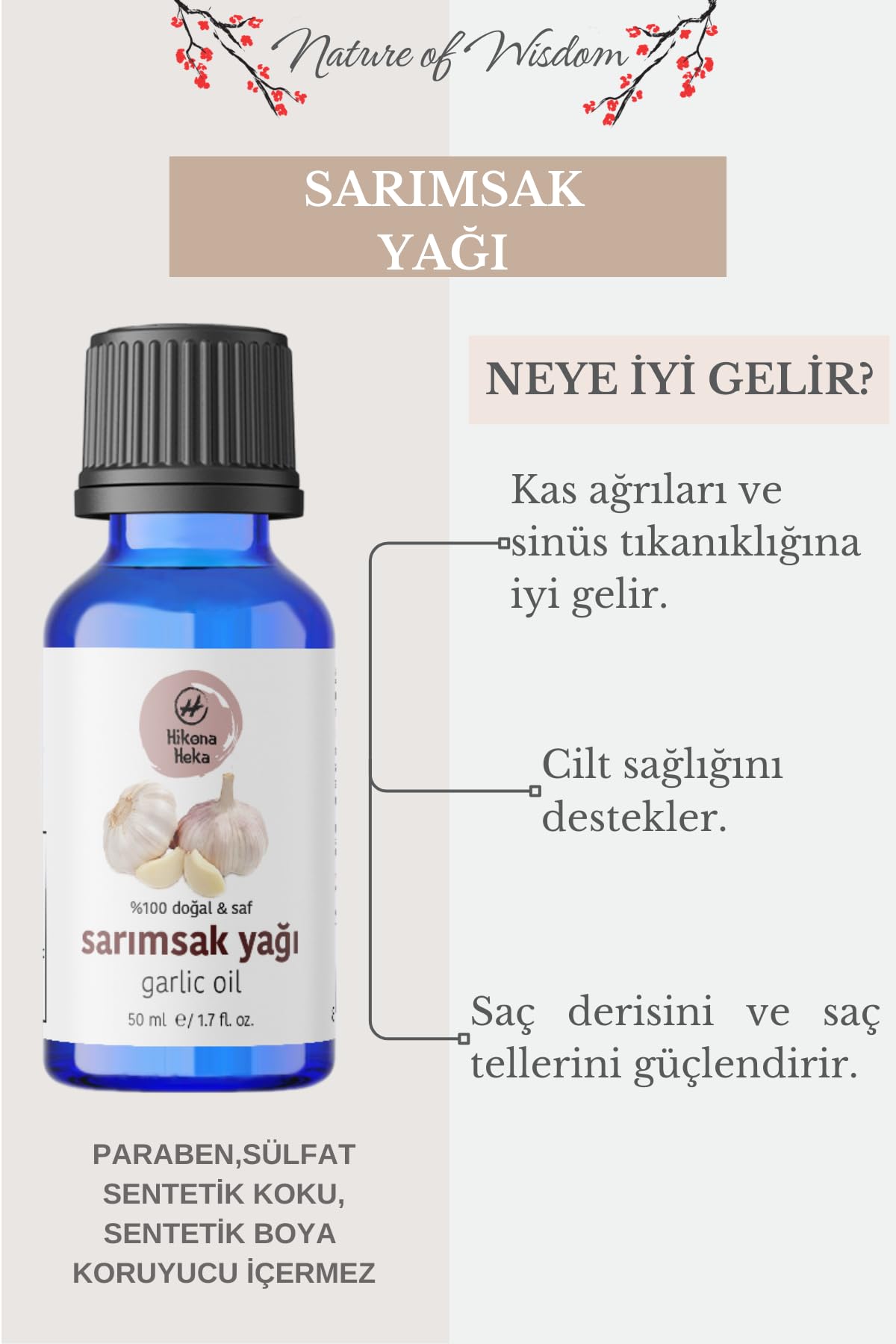 Sarımsak Yağı%100 Saf Ve Doğal Soğuk Sıkım 50 ml (Cilt Ve Saç Bakımı)