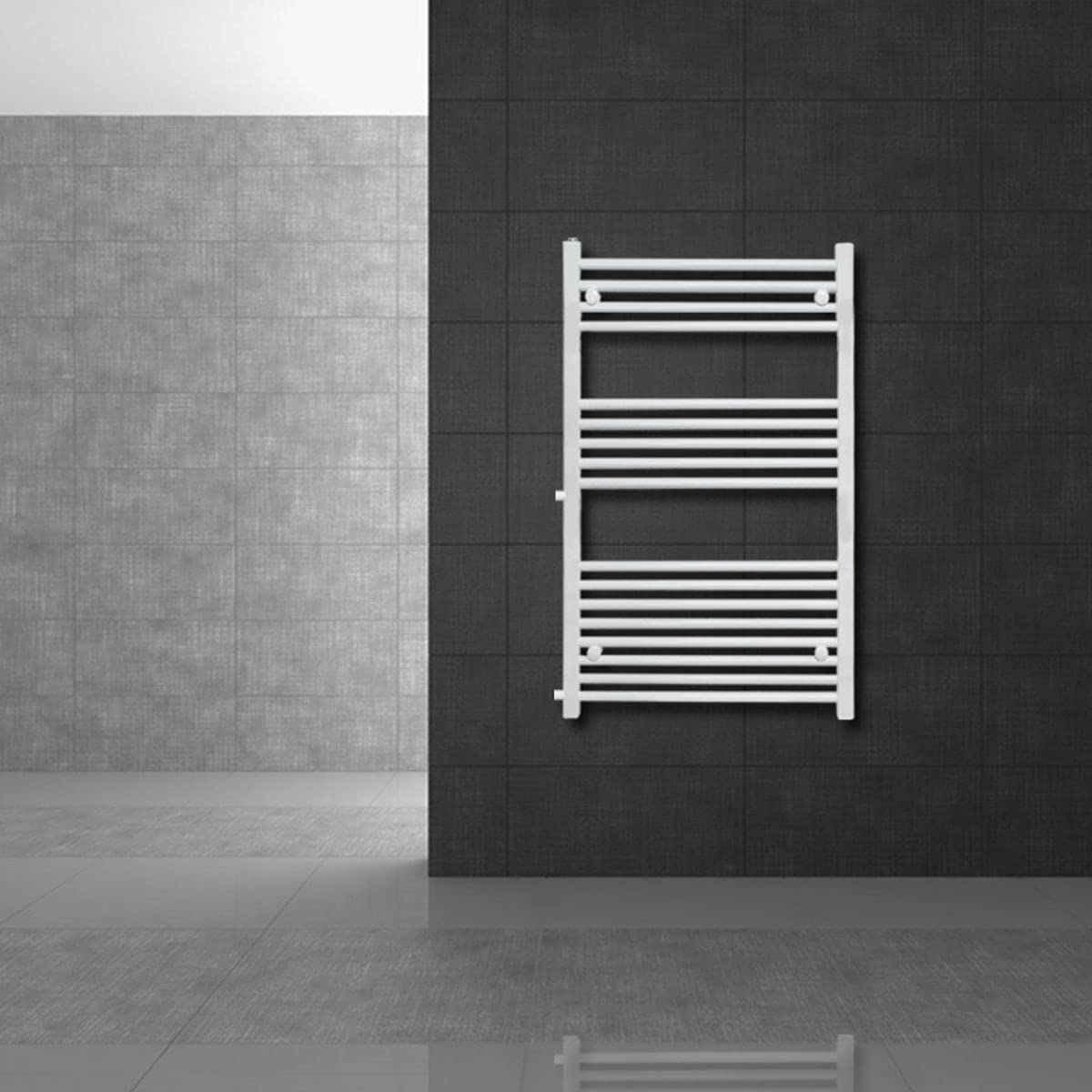 LuxeBath Radiador Toallero de Baño de Renovación 600 x 1200 mm Blanco, Diseño Recto con Conexión Lateral, Distancia entre Ejes 500mm, Calentador-Secador de Toallas de Recambio, Calefacción de Repuesto