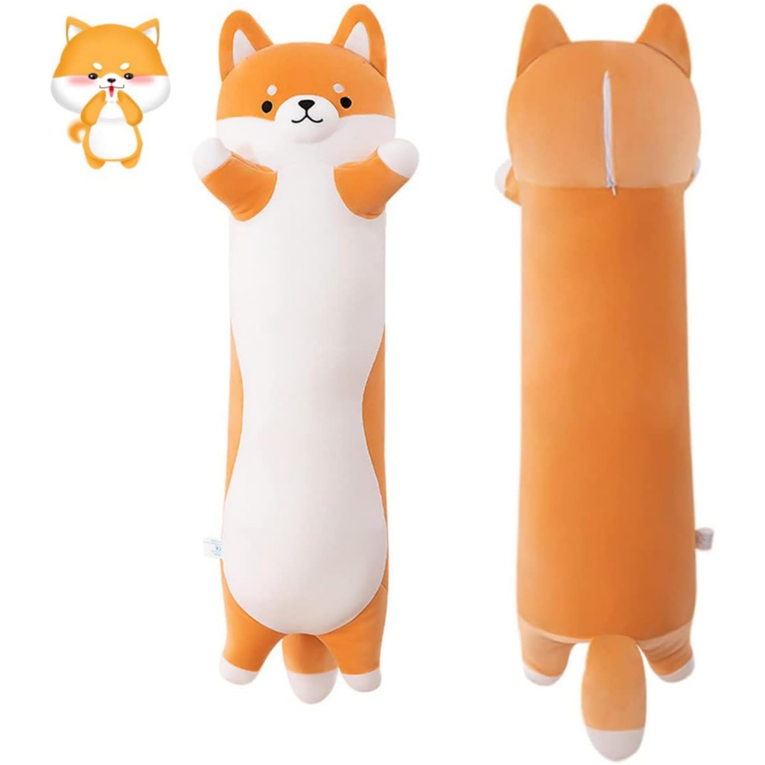 SNOWOLF ShibaInu lungo cuscino peluche giocattolo animale ripieno carino peluche morbido abbraccio cuscino corpo regalo (ShibaInu, 110cm)
