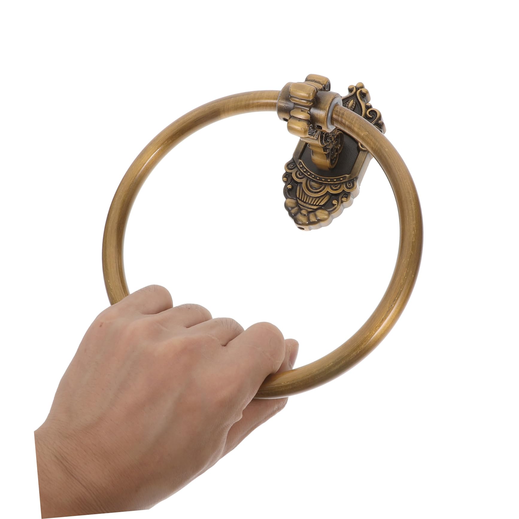 Homoyoyo Toallero Elegante Dorado de Montaje Redondo en Aluminio Pared Aro Diseño Ahorro de Espacio y Baño y Cocina