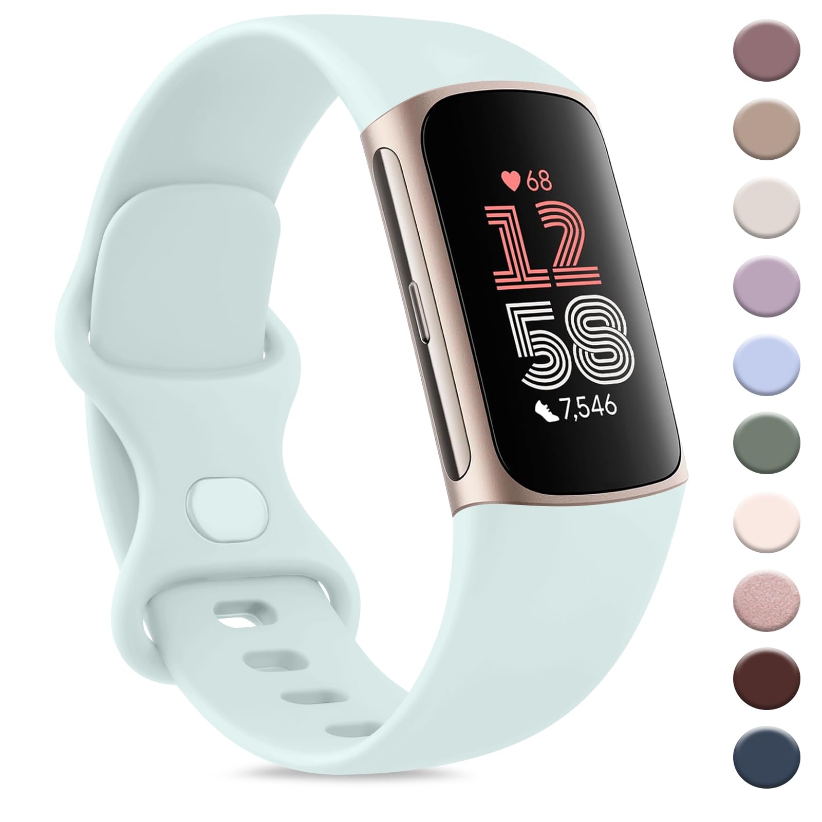 AK Sport Band Compatible with Fitbit Charge 6 Bands/Fitbit Charge 5 Bands Women Men, Classic Soft Replacement Straps Wristbands for Fitbit Charge 6/5 Advanced Fitness & Health Tracker-image-26