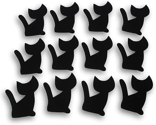 Miniatura 3 de Recortes de formas de fieltro para Halloween, 5.5 pulgadas, ideal para decoración de artes y manualidades, 12 piezas (gato negro)