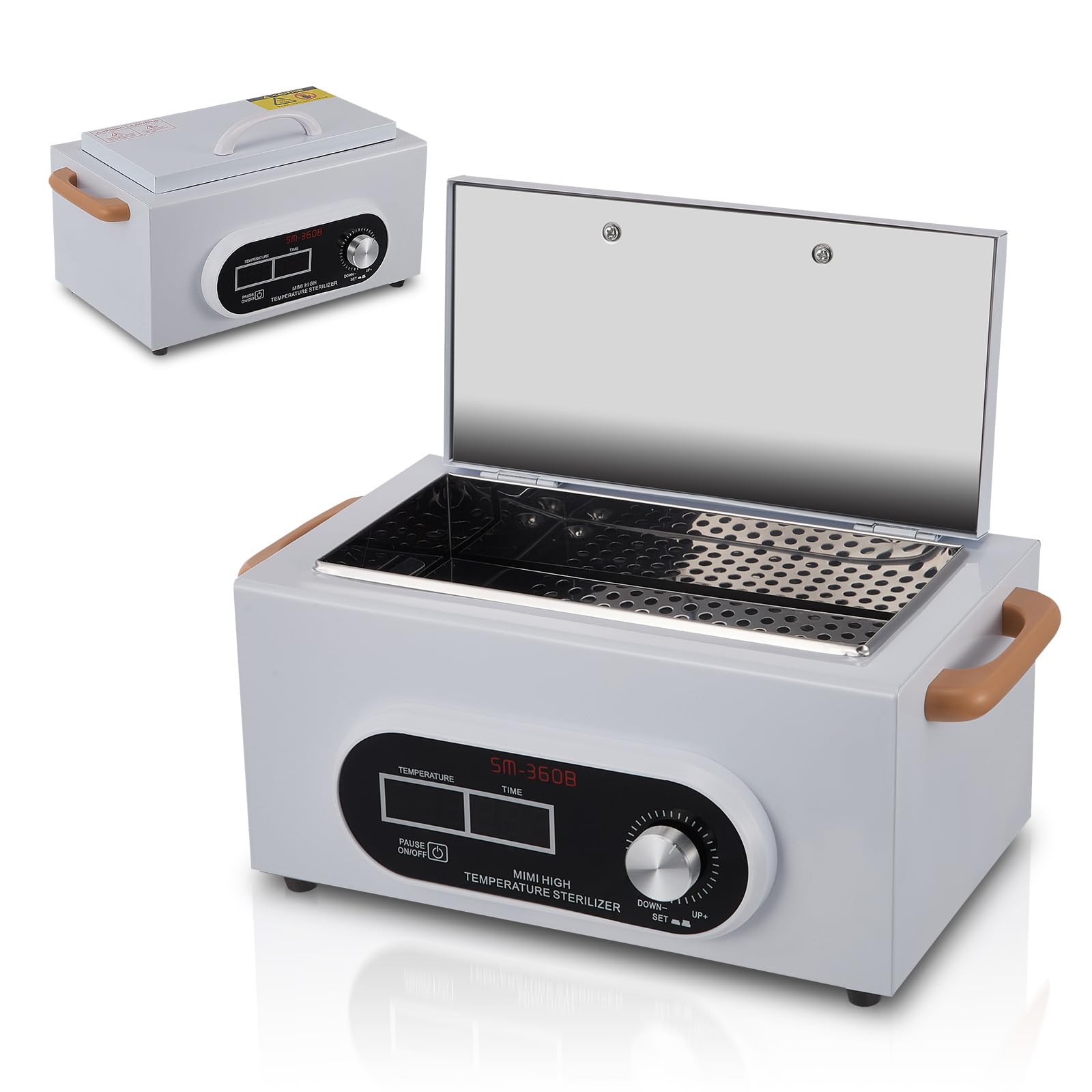 300W sterilisator für instrumente, 230℃ Heißluftsterilisator Desinfektion mit einstellbarem, Timer Kleine Sterilisatoren für Nagelwerkzeuge Kosmetikwerkzeuge Fußpflege