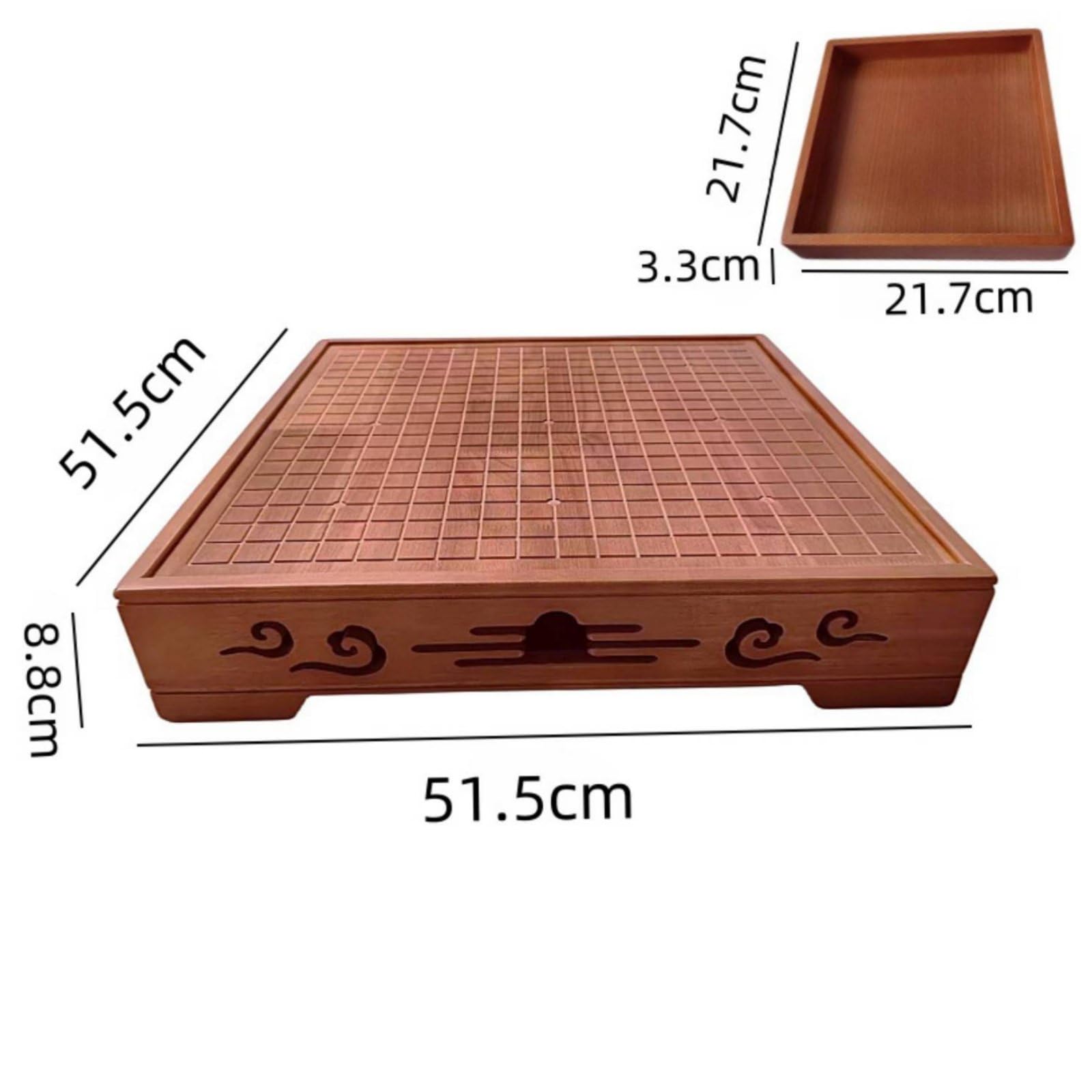 Scacchiera Composita Set Scacchi Go Tavola Portatile con Contenitori Integrati in Legno Massello Finitura Levigata, style to 1