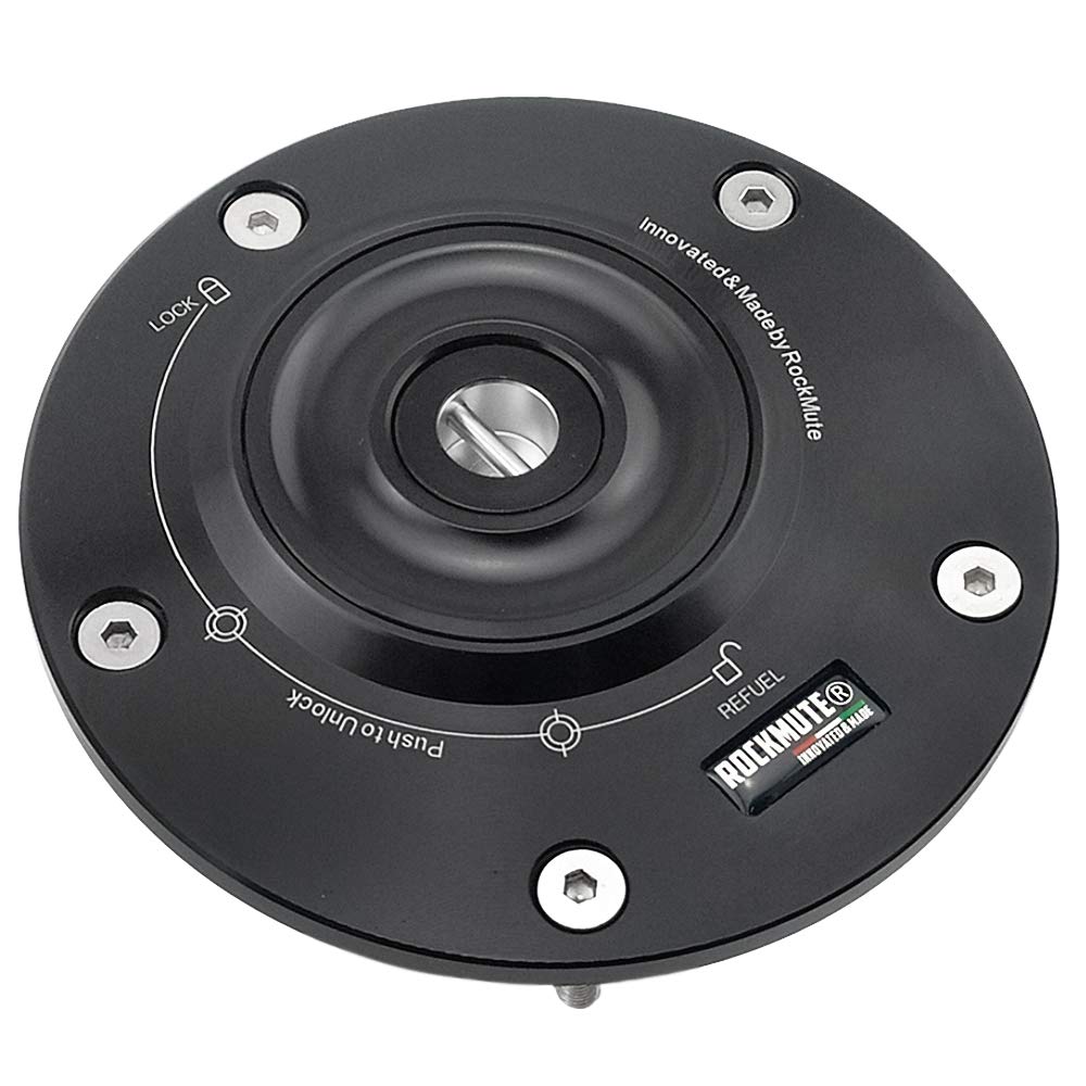 Tapa de depósito de combustible para motocicleta Yamaha FZ1 FZ6 FZ8 FAZER XSR900 XSR700 FZ6R XJ6 XT660 XJR1300 FJR1300A FZ16 TDM900A V-MAX SUPER TENERE XT1200ZE XV950 seguridad antirrobo (negro)