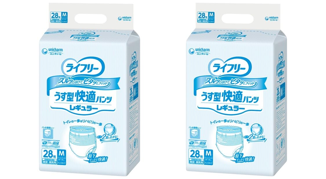 ライフリーうす型快適パンツレギュラー Ｍサイズ　28枚×4袋 Amazon | ライフリー うす型快適パンツ レギュラー Mサイズ 28枚