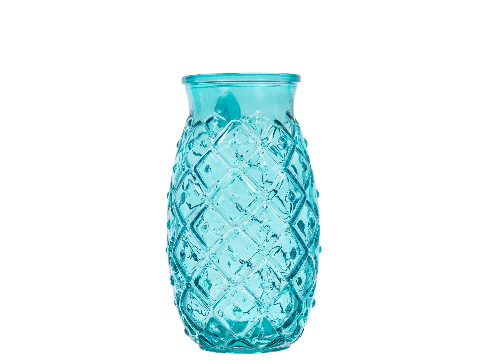 Joeyan 41cl Bicchieri da Acqua in Vetro Colorati, Set di 4 Tumbler alto con Floreale Rilievo Per Acqua Gassata,Aperitivo,Succo di Frutta e Bibite,Design Vintage, Lavabile in Lavastoviglie, Verde Scuro