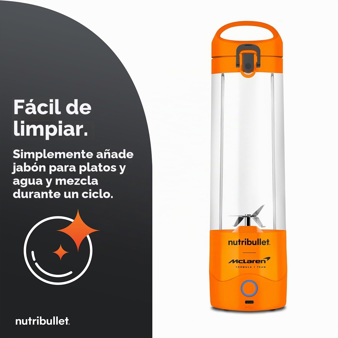 nutribullet Licuadora portátil McLaren (gris y papaya)