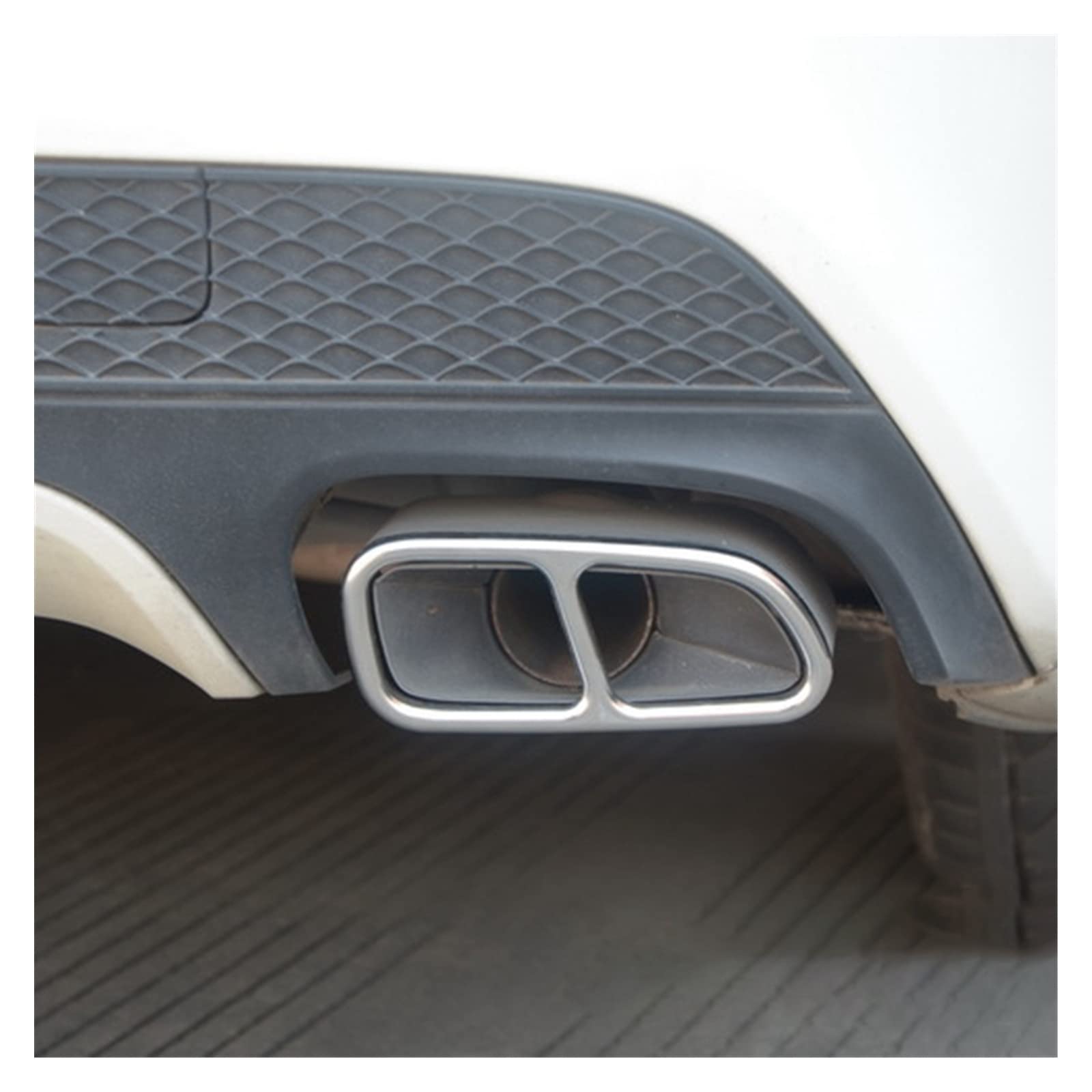 Silenciador Escape Extremo Silenciador Escape Doble Trasero Coche Acero Inoxidable Cubierta Embellecedora Tubo Marco Garganta Trasera Para Benz GLK X204 2013-2015 CLS W218 2012-2017 Turbo Sonido Silba