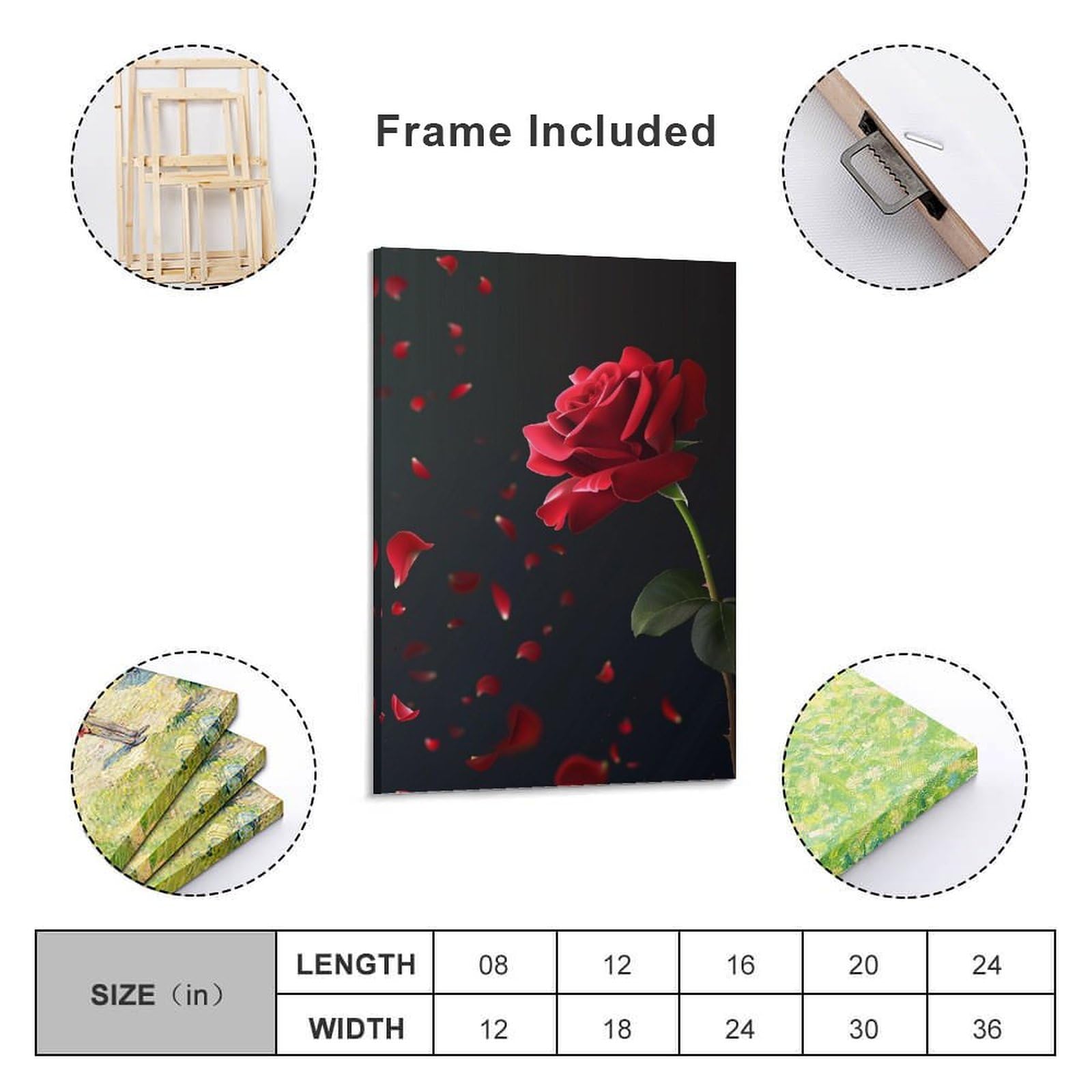 Amazon.co.jp: 薔薇 絵画 アート パネル 赤い花の写真 絵 アート