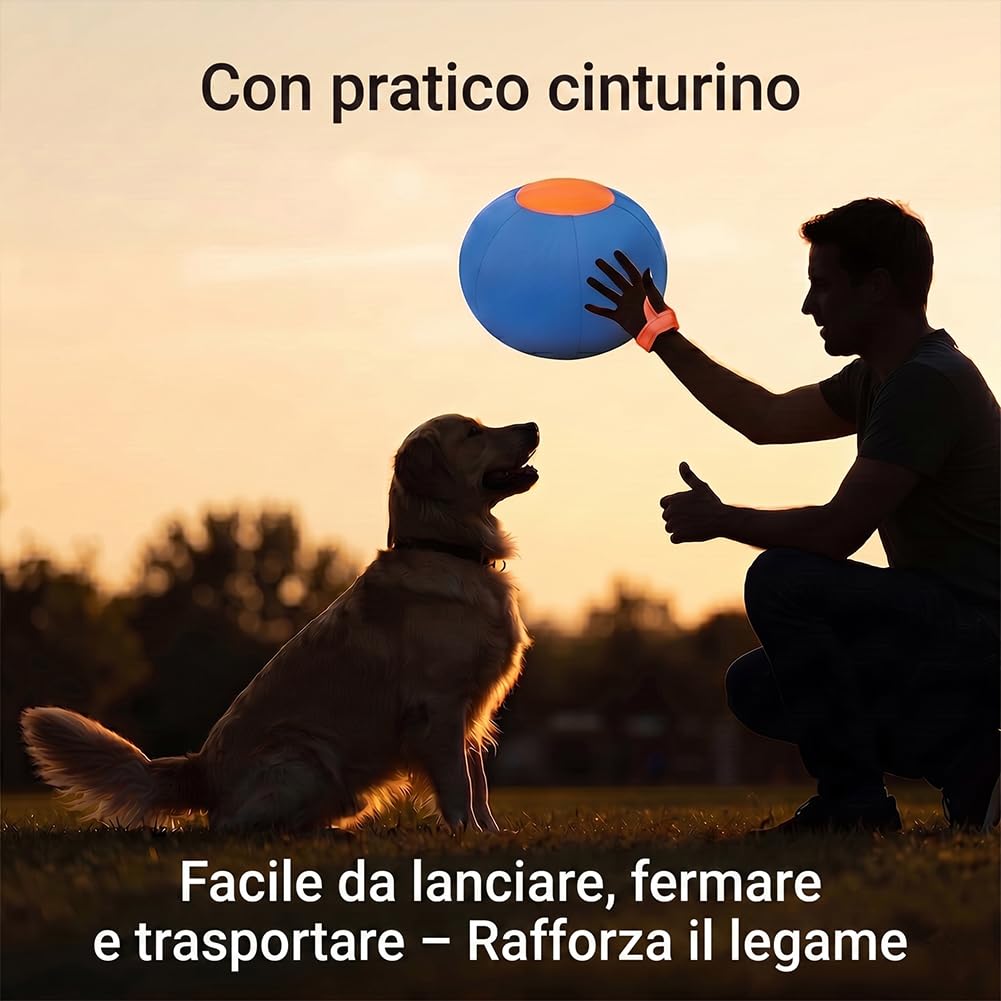 Herding Ball Dog | Palla Gonfiabile Gigante 45/55/65 cm | Antistrappo con Maniglia per Trasporto, per Addestramento Interattivo e Stimolazione Attiva (S:45CM)