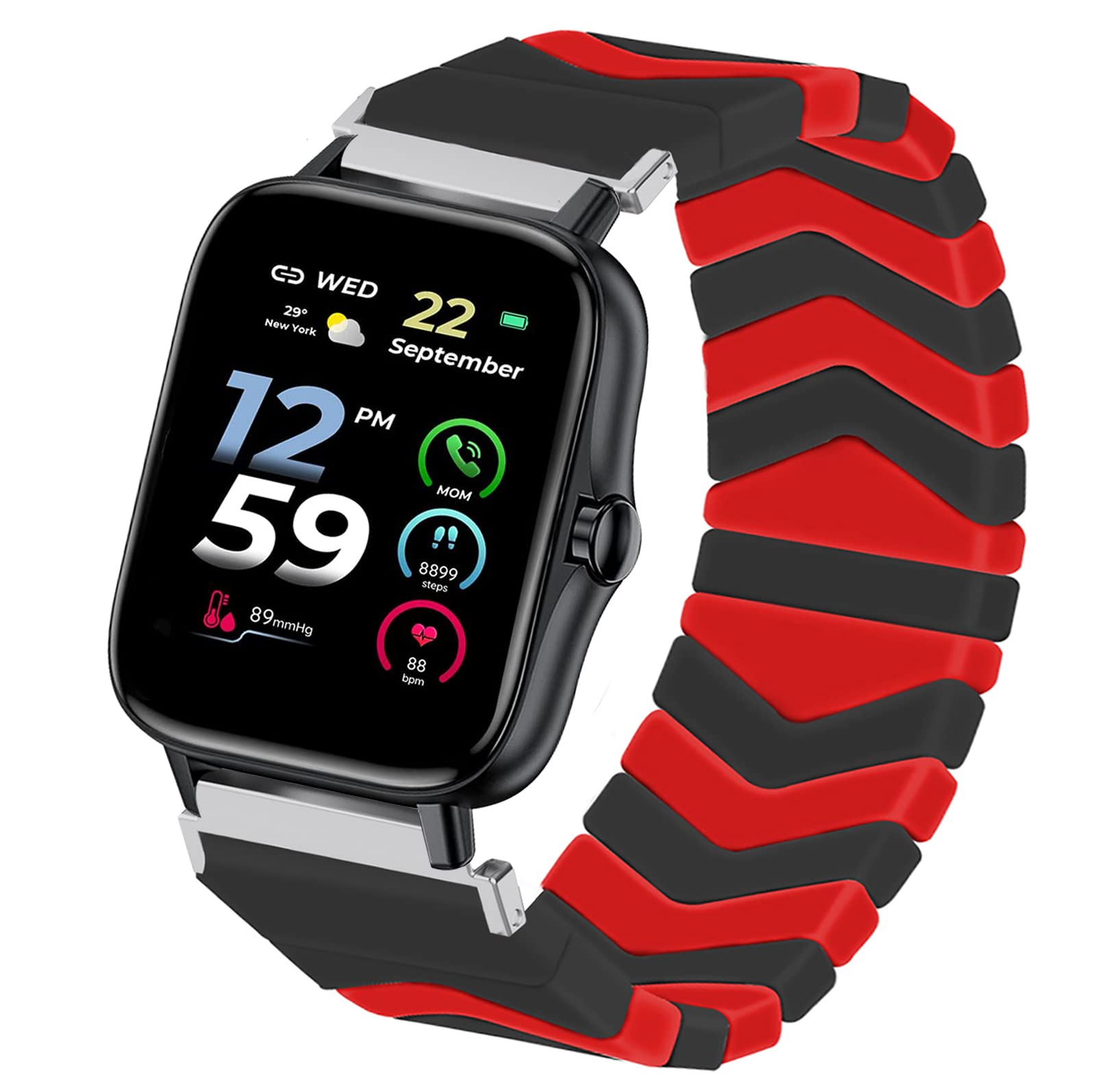 Compatible for ANDFZ Bands, onetuo Elastic Silicone Solo Loop Sport Watchband Strap Men Women Replacement Wristbands Compatible for ANDFZ T42 1.72/Geelyda Y20 Pro/SOUYIE T45S/Nemheng I22/BANLVS Y22