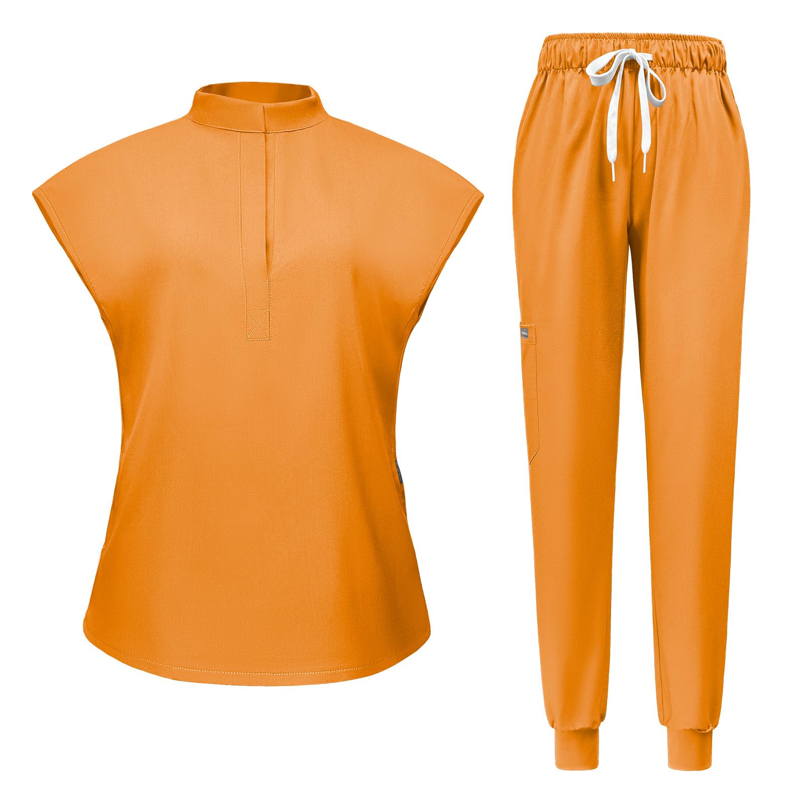 Levao 2024 Newest Scrubs Set for Women, 6 Pocket Modern Medical Workwear Nurse Uniforms Set Scrub Top & Jogger Pants — view 6