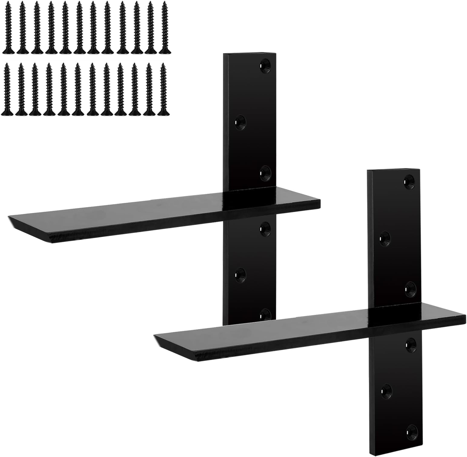 2-Pack Floating Shower Bench Brackets - 12" L x 2.5" W Heavy-Duty Hidden Countertop Wall Support Brackets, 3/8" Thick, Ideal for Floating Vanity, Cabinets, Granite,Dishwashers, Bin,and Bench Seats