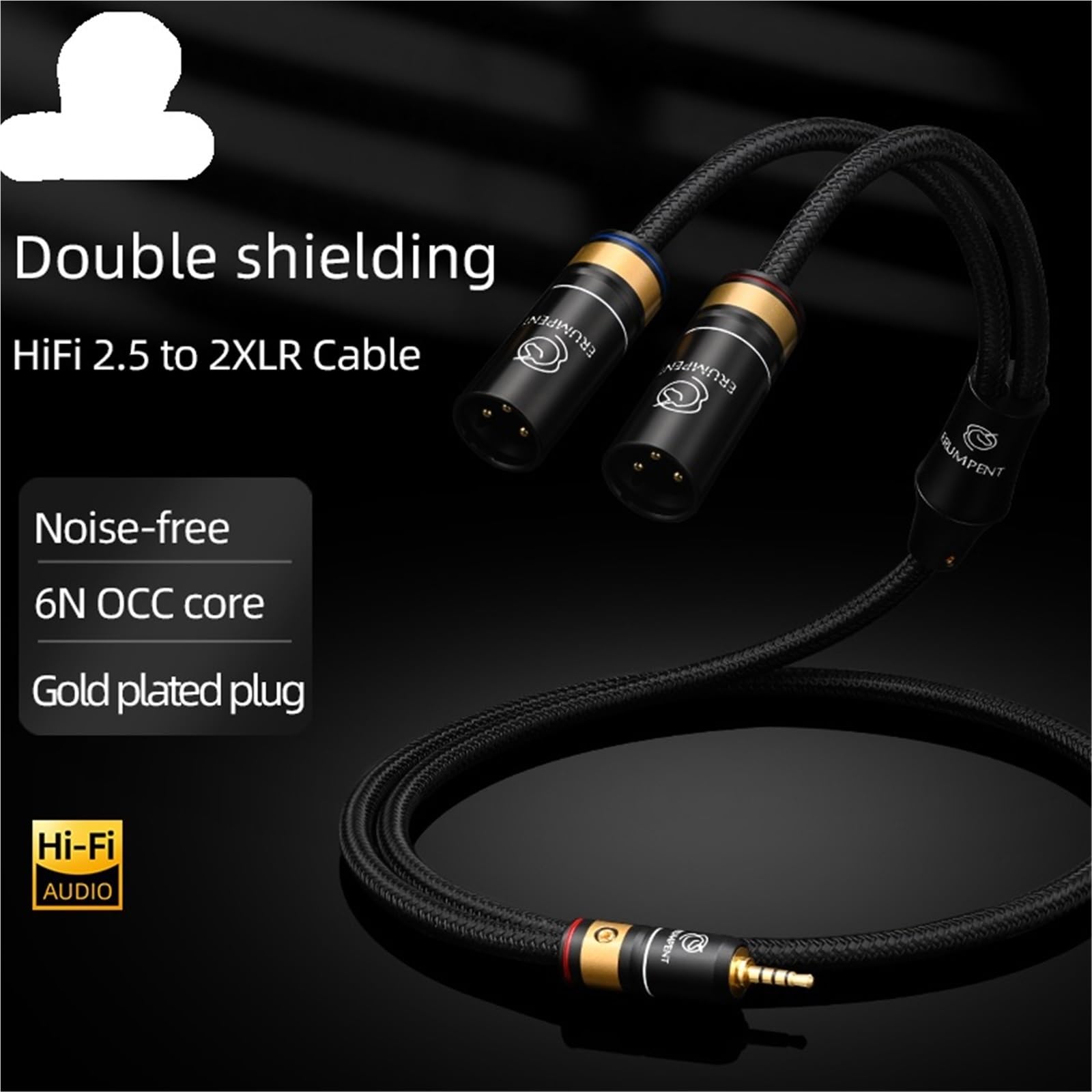 Kabel audio Hi-end 6N 2,5 mm na 2XLR do 2,5 mm zbalansowany mikser wzmacniacza 2,5 mm męski na 2XLR męski/żeński kabel HiFi (3,5 m)