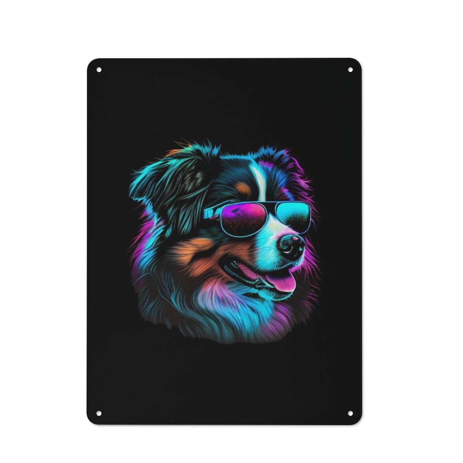 Australian Shepherd Tin Wall Sign 40x30cm, Country Style Bistro Wall Plaque for Coffee Bar, Kitchen, Bistro Or Tea Corner