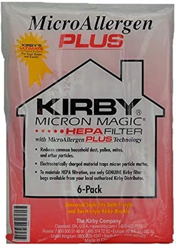 Kirby 204814G Bolsa de papel, Micron Magic Plus 6 Pk, Marrón