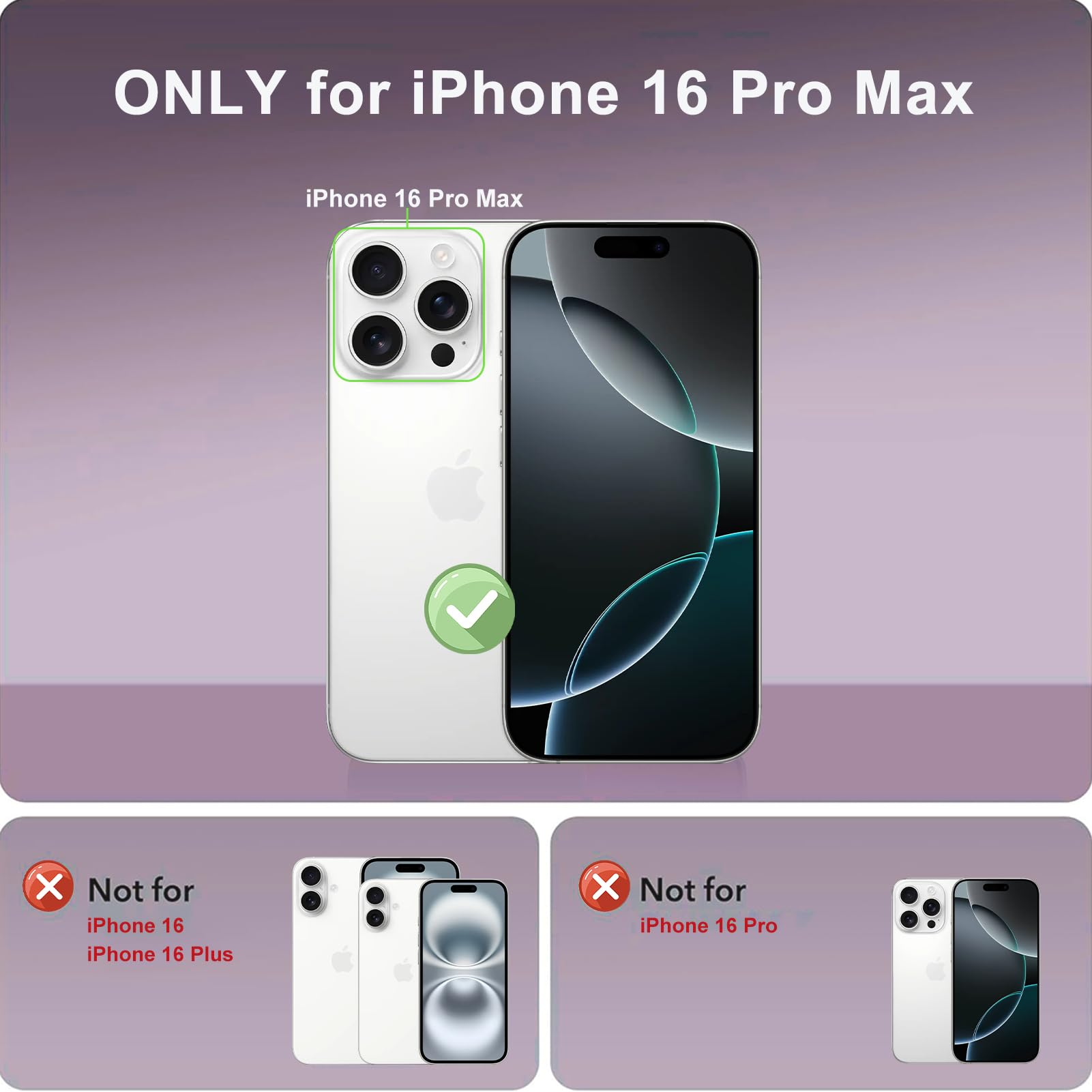 CANSHN Magnetic Compatible With IPhone 16 Pro Max Case, Upgraded [Full Camera Protection] [Compatible With Magsafe] [Translucent Matte] Shockproof Protective Phone Case Cover 6.9 Inch - Deep Purple - View #2