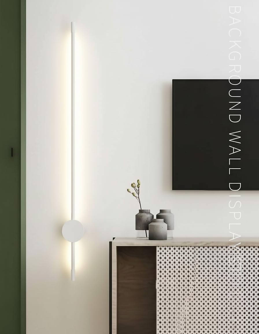 Applique LED Orientabile 360° 12W da Parete Moderna | Luce CCT 3000K 4000K 6500K | Design Lineare Minimal | IP20 Interni Soggiorno Corridoio Camera Bianco/Nero (Bianco)