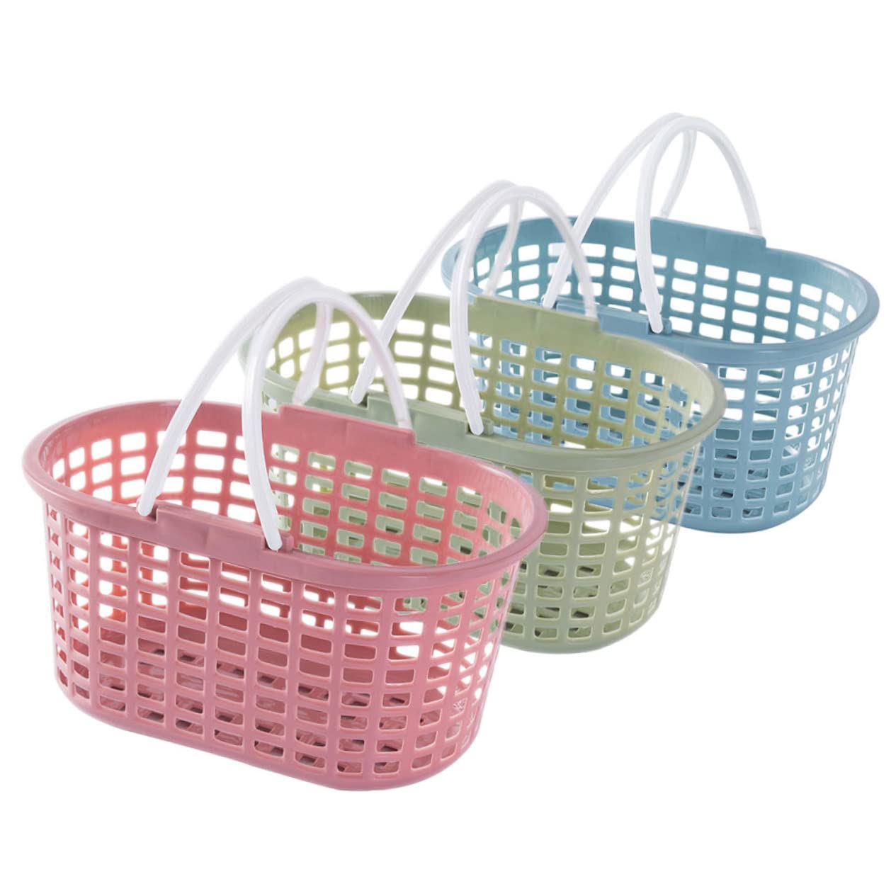 6piezas Cesta De Ducha Portátil Con Asa Organizador De Plástico Para Baño Almacenamiento De Para Suministros De Limpieza y Artículos De Tocador