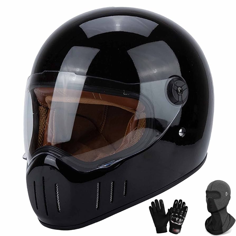 Amazon.com: Vintage Full Face Helmet Dual Visor Flip Up